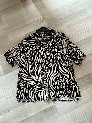 sommerliche, weite Damenbluse in schwarz/beige von Quiksilver für Grß. M/38