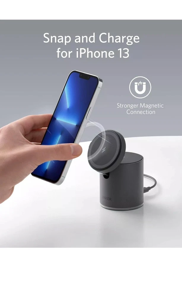 Anker Magnetic Wireless Charger, 623 MagGo 2-in-1 Charging Station with 20W USB- - Image 2 of 4