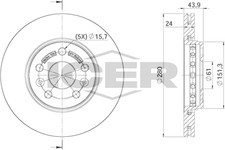 Bremsscheiben f&uuml;r Mercedes Citan Renault Kangoo / Grand II BE BOP Rapid ab 05->