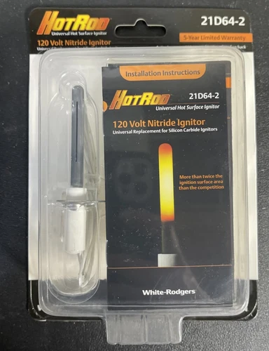 White-Rodgers 21D64-2 Hot Surface Ignitor 120 Volt Nitride HotRod Universal NEW!