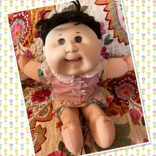 Adorable Mattel First Edition Cabbage Patch Kids Black Hair Brown Eye CK19