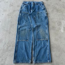 Vintage Y2K Carhartt denim blue jeans double knee work wear carpenter pants