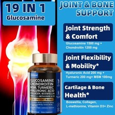 Glucosamine Chondroitin MSM Collagen Turmeric Joint Support Supplement 120 caps