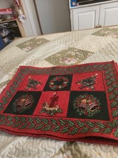 Vintage Tapestry Placemats Lot of 4 Country  House Grapes 18" x 13"