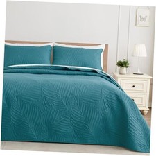 California King Quilt Bedding Set, Lightweight Teal Quilts Cal Oversized King