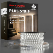 plus LED Strip Lights AC 120V, Connectable Double Row Bright Rope Light, ETL IP6