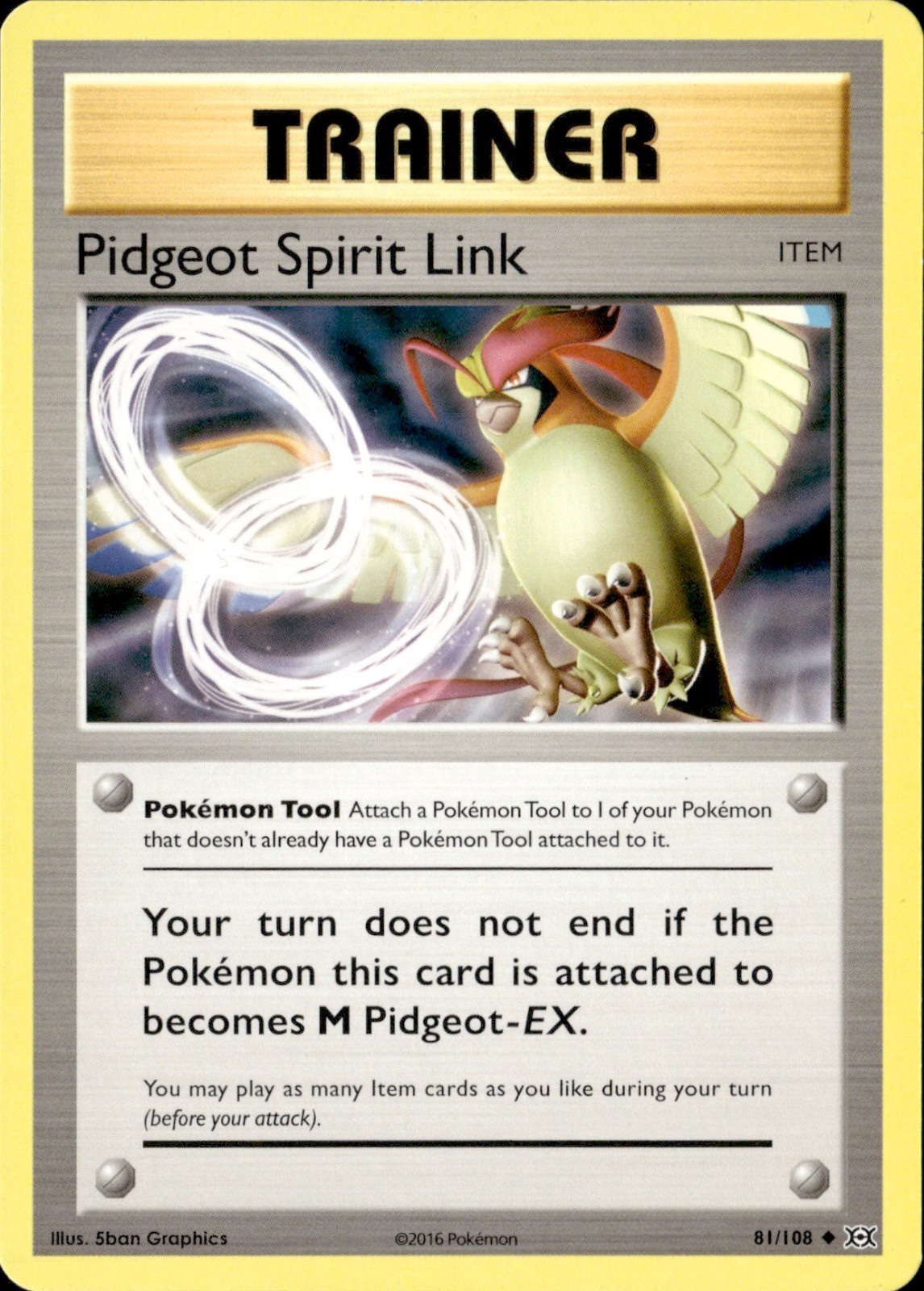 Pidgeot Spirit Link 81/108 Uncommon Evolutions Pokemon Near Mint