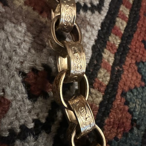 Givenchy Vintage klobig schwer Gold Runway selten signiert Halskette 24" ausgefallenes Glied - Bild 2 von 9