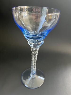 6 MCM Footed Cordial/Wine Glasses Twist Stem Different Colors SEE DESCRIPTN 1348