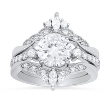 3pc Stackable CZ Ring Set - 925 Sterling Silver