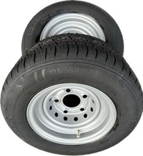 2x 195/55R10C 98/96N new trailer tyres Wheels 5 Stud 112mm PCD 195 55 10 x2