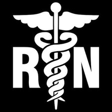 RN Caduceus Vinyl Decal / Sticker 2(TWO) Pack