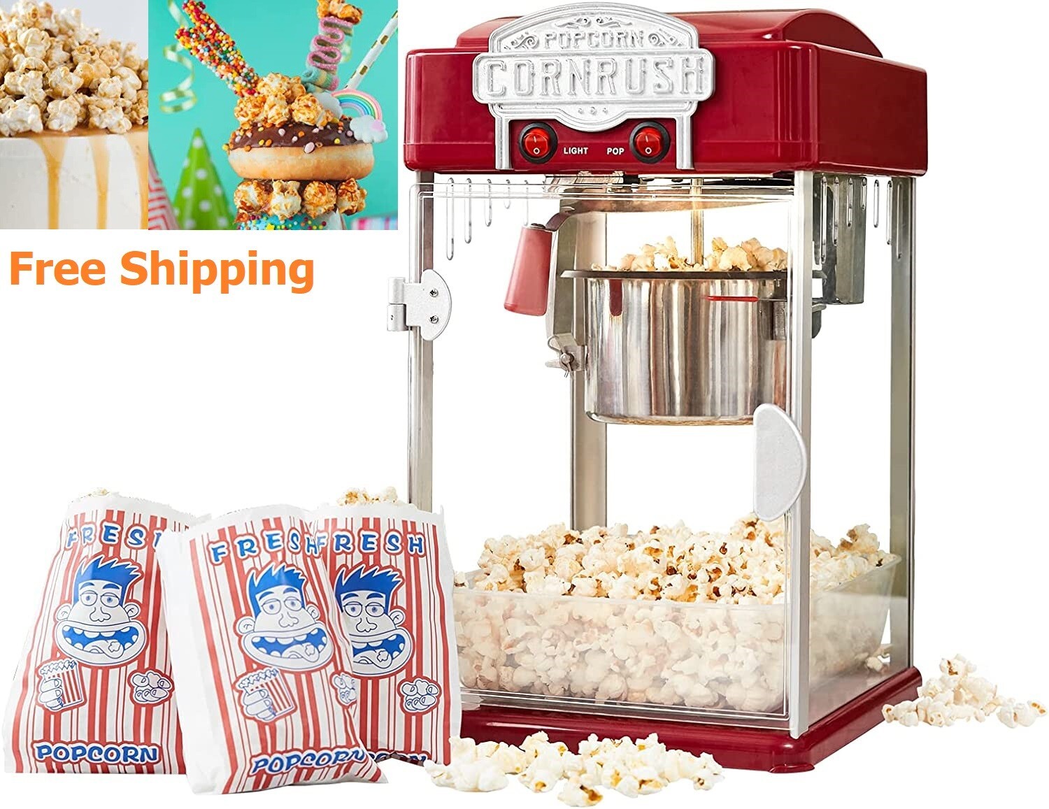 Electric Hot Air Popcorn Popper Machine for Home Theater Snacks-image