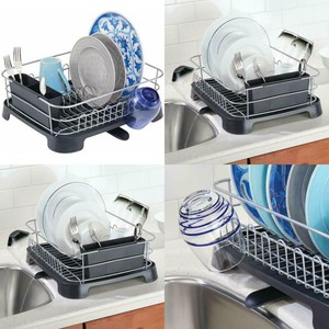 Mdesign Large Kitchen Countertop Sink Dish Drying Rack With Mdesign Large Kitchen Countertop Sink