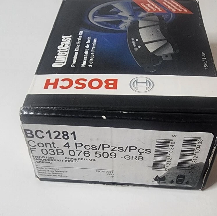 Bosch BC1281 Juego de pastillas de freno traseras de 2 ruedas para Honda Odyssey Pilot Acura MDX ¡Nuevo! Foto 2 de 3