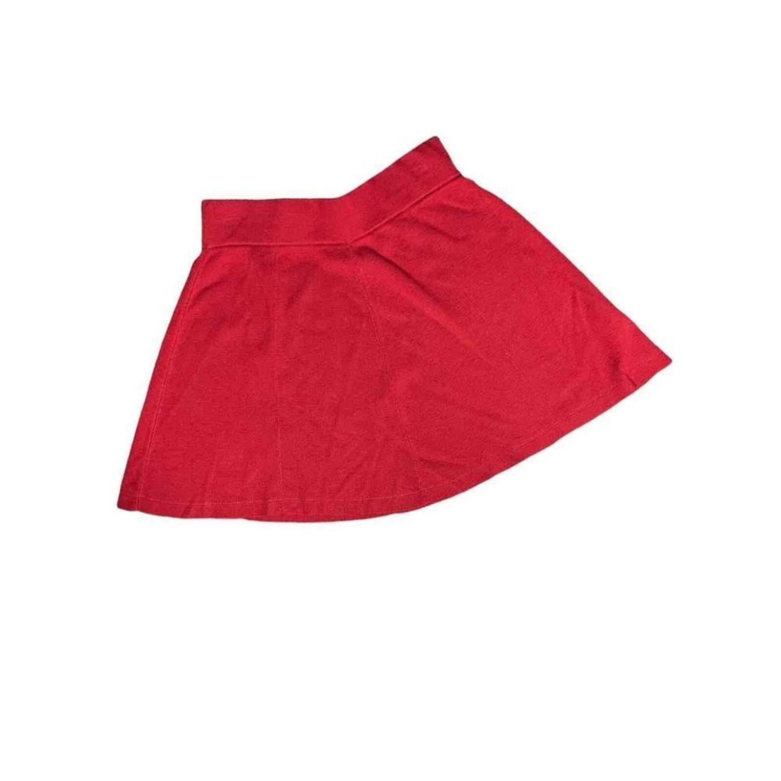 Sahalie Women's A-Line Wool Blend Mini Skirt Red Size Medium