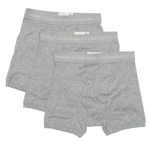 Calvin Klein Grey Cotton Classic Fit Boxer Briefs Men's Size Small