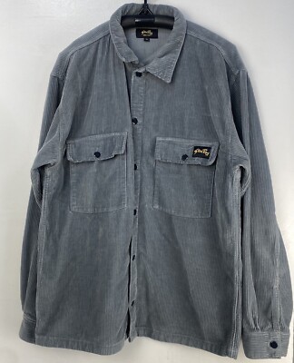 Stan Ray graues Cord Sakko Hemd 100% Baumwolle Größe XLARGE