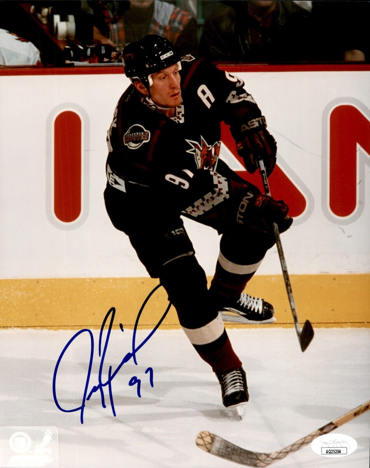 Jeremy Roenick Autographed Signed Phoenix Coyotes Photofile 8x10 Photo #1 JSA COA 