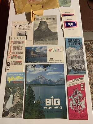 Wyoming 1962 Travel Brochure Lot Yellowstone Map
