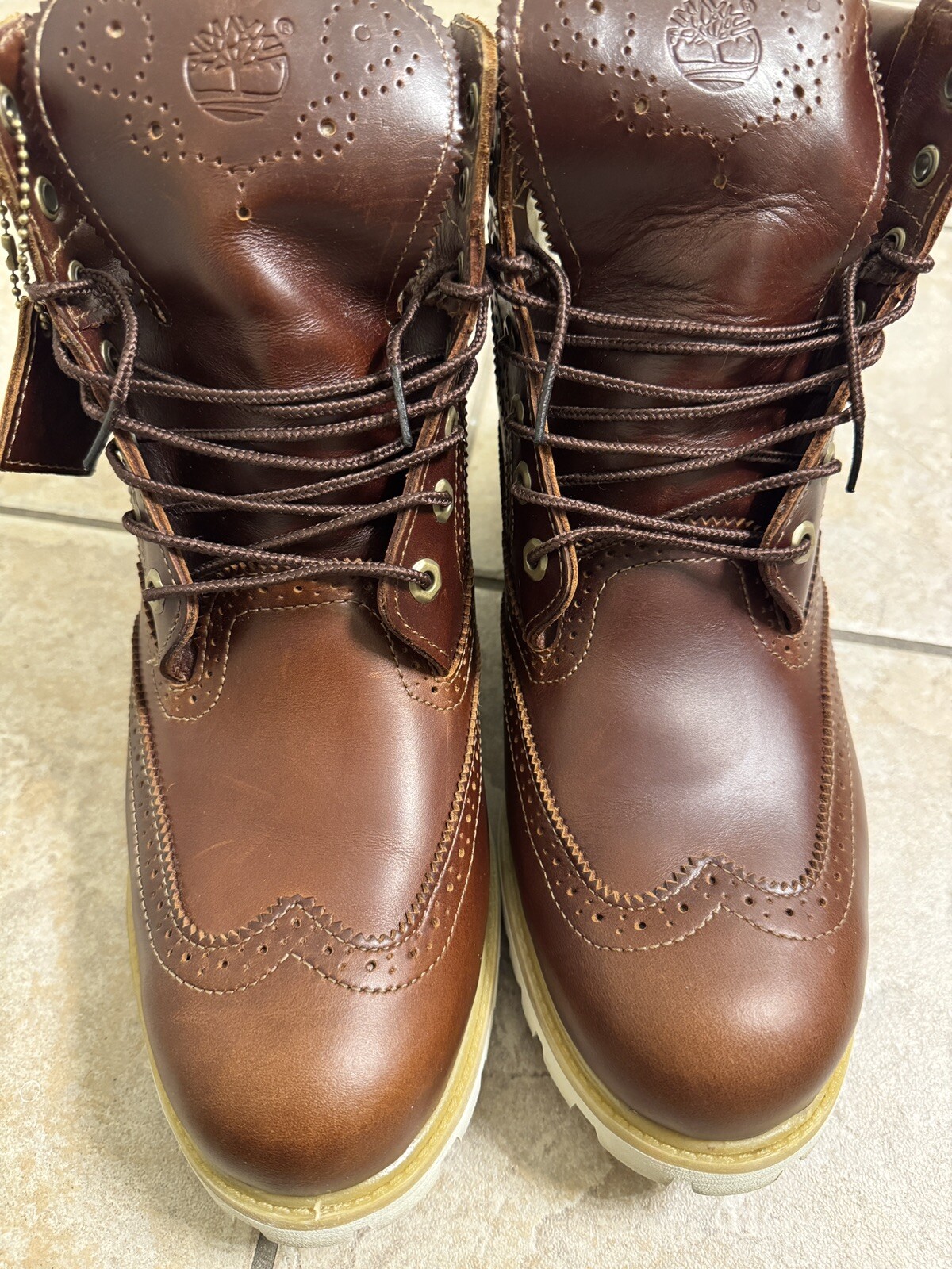 Timberland Men's 6" Inch Brogue Boots Brown Size 11 Men’s. Rare, Limited image 5