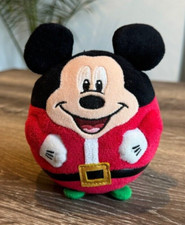TY Disney Christmas Mickey Mouse Beanie Ball Stuffed Plush Toy.