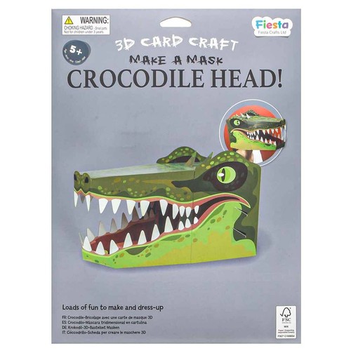 Fest Krokodil 3D Maske Karte Basteln Machen Eine Kopf Kreativ Spaß Aktivität