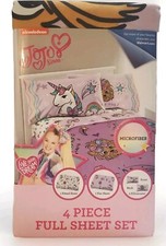 JoJo Siwa Full Sheet Set 4 Piece Microfiber Pink Nickelodeon