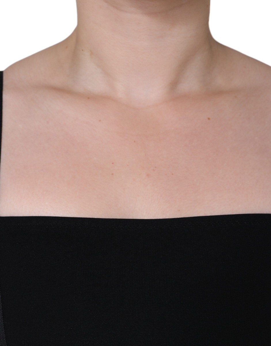 DOLCE & GABBANA Dress Black Zipper Bodycon Sheath Midi IT40 DOLCE & GABBANA Dress Black Zipper Bodycon Sheath Midi IT40