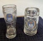 Vintage Set Of 2 Shot Souvenir Glasses HB Hofsbrauhaus Munchen W/Crown — photo 1