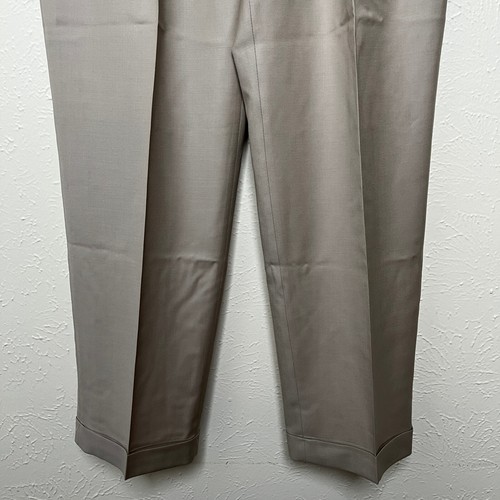 Ralph Ralph Lauren Pants Mens 38x32 Beige 120s & Cashmere Pleated Cuffed - Picture 14 of 17