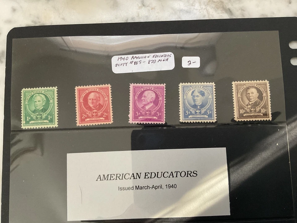 US SCOTT # 869-873 American Educators, Scientists, Authors And  Poets - Image 3 of 4