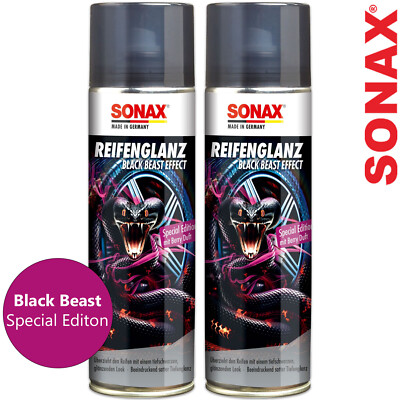 2x SONAX Reifenglanz Special Edition Black Beast Effect Gummi ReifenPflege 500ml