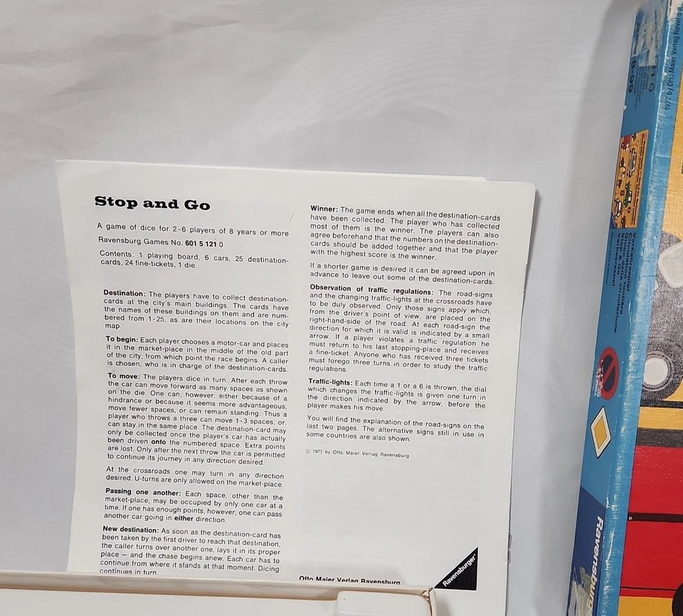 Juego de mesa Ravensburger Stop & Go Tráfico Alemania Occidental Europa 1977 Foto 4 de 4