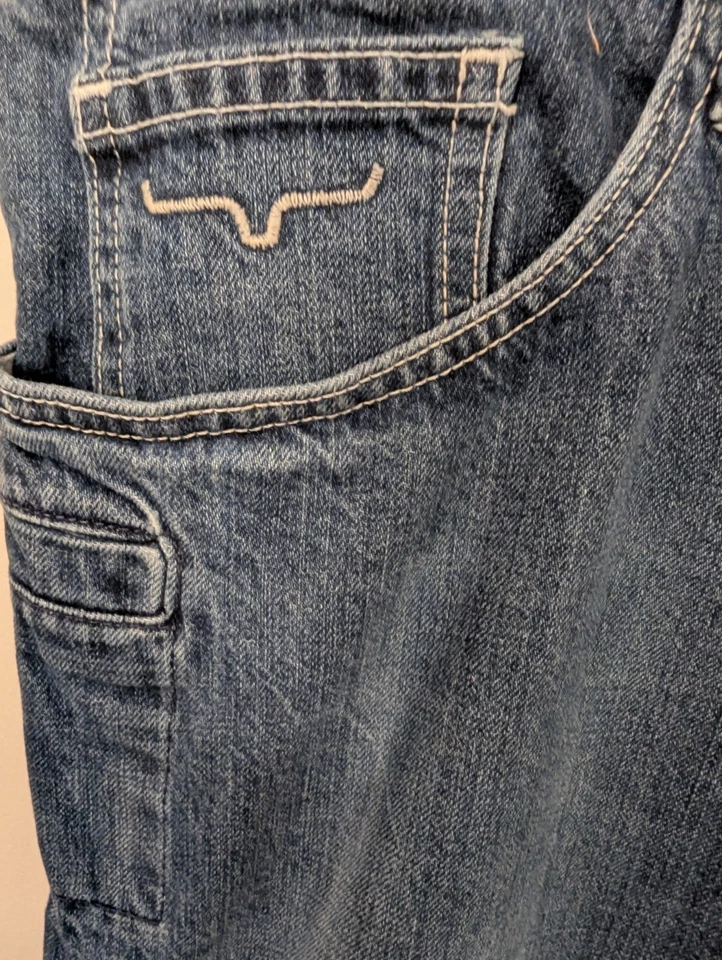 Kimes Ranch Thomas Jens Mens 38x32 Medium Wash Western Cowboy Made In USA - Image 3 of 4