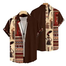 African Print Tribal Hawaiian Shirt