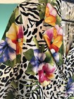 Safari Floral Zebra Blazer Button Down Top Blouse Size PM Beautiful Women Safari — photo 3