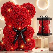 Bear Rose Flowers Light Up, Mothers Day Bear Gifts for Mom, Women Gifts Home Dec