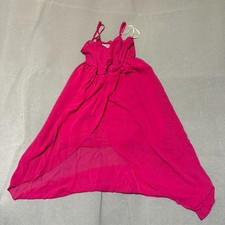 Forever 21 Womens Party Dress Size S Pink Chiffon Cutout Spagetti Strap Hi-Low