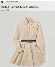 Girl’s Polo by Ralph Lauren Tan Button Chino Shirtdress (missing belt)