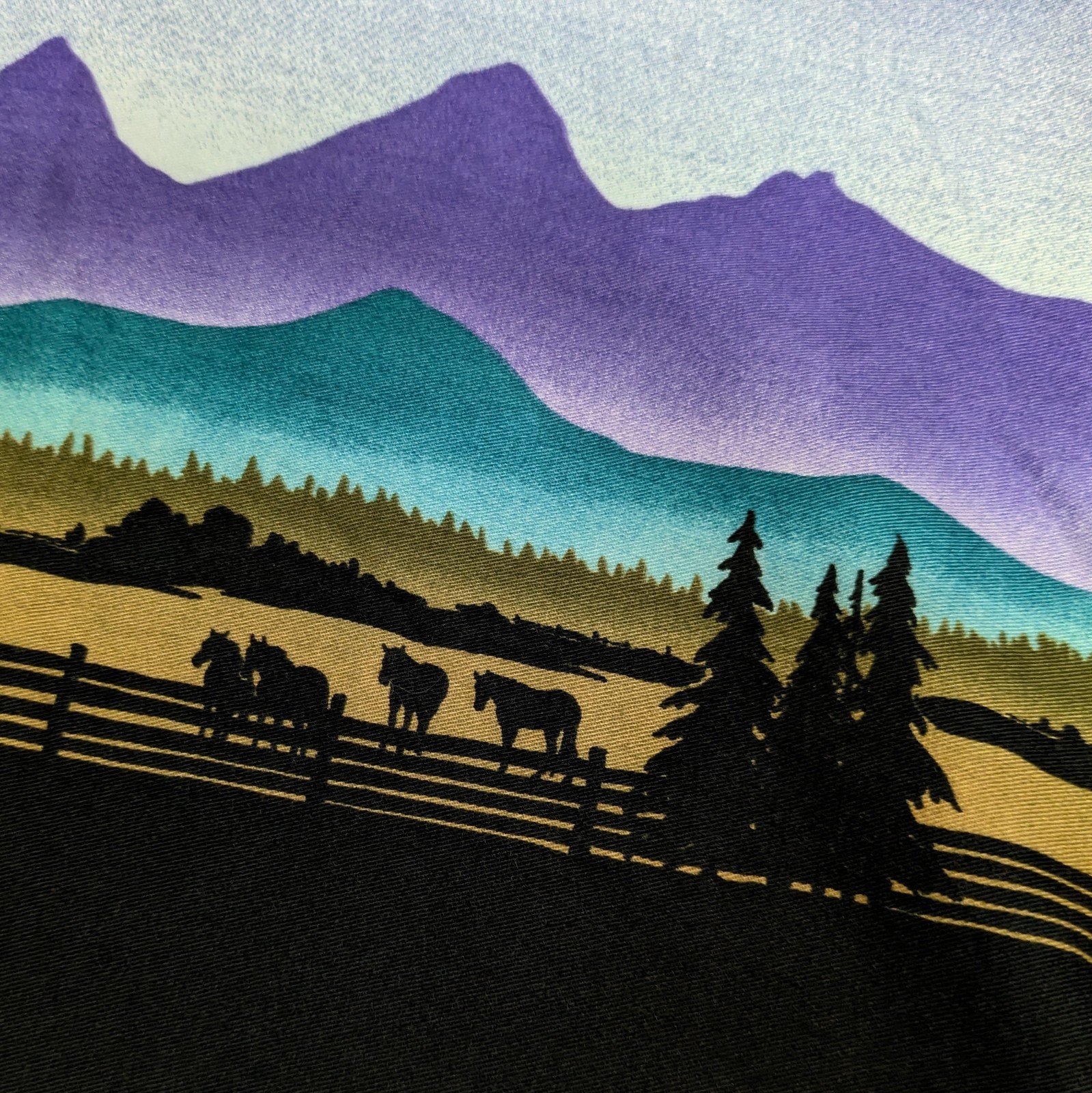 Vintage 90s Womens Roper Western Shirt Black Purple Colorful Rockabilly Cowgirl