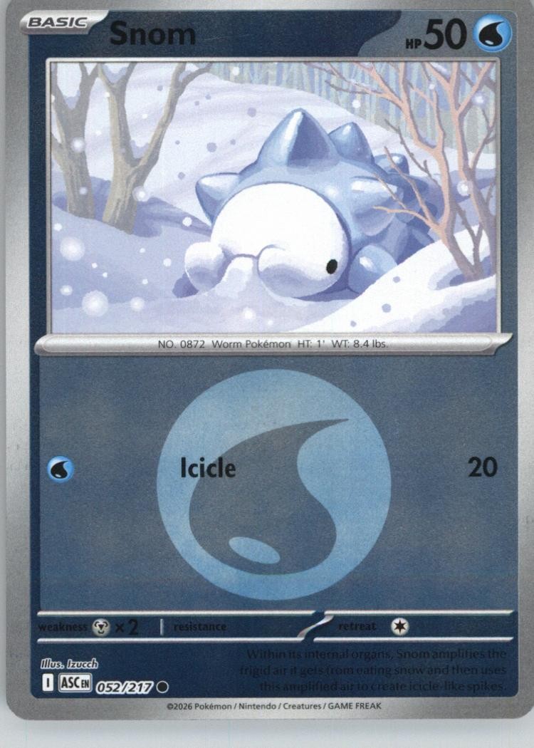 Snom (Energy Symbol Pattern) 052/217 Common Ascended Heroes Pokemon Near Mint