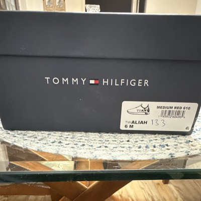 Tommy Hilfiger TWALIAH Women's Red White Navy Logo Low Top Slip-On Sneakers