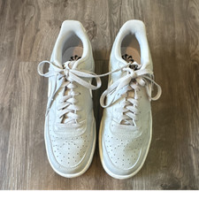 Nike White Grey Low Court Vision Basketball Shoes