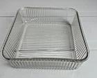 Vintage Glass Refrigerator Dish Large Ribbed Container 8.5" Square No Lid