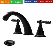 8 Inch 3 Hole Oil Rubbed Bronze Widespread Bathroom Faucet,Lavatory 2 Handles...
