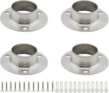 4 PCS Shower Curtain Rod Holder, Closet Rod Brackets Heavy Duty Stainless Steel