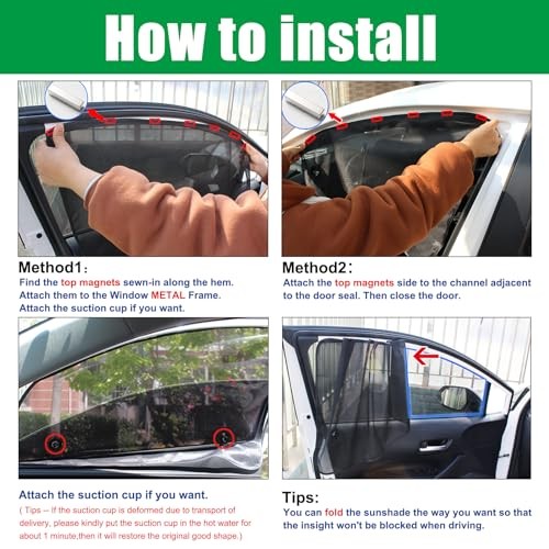 Car Window Shades Magnetic 2pcs Universal Car Window Screen Front Seat ...