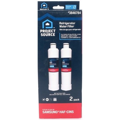Project Source, 2 Pack, 6 Month, Twist Refrigerator Water Filter S-2-2, #3846784