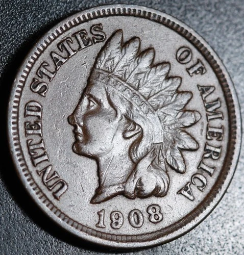 1908 INDIAN HEAD CENT - With LIBERTY & DIAMONDS - XF EF